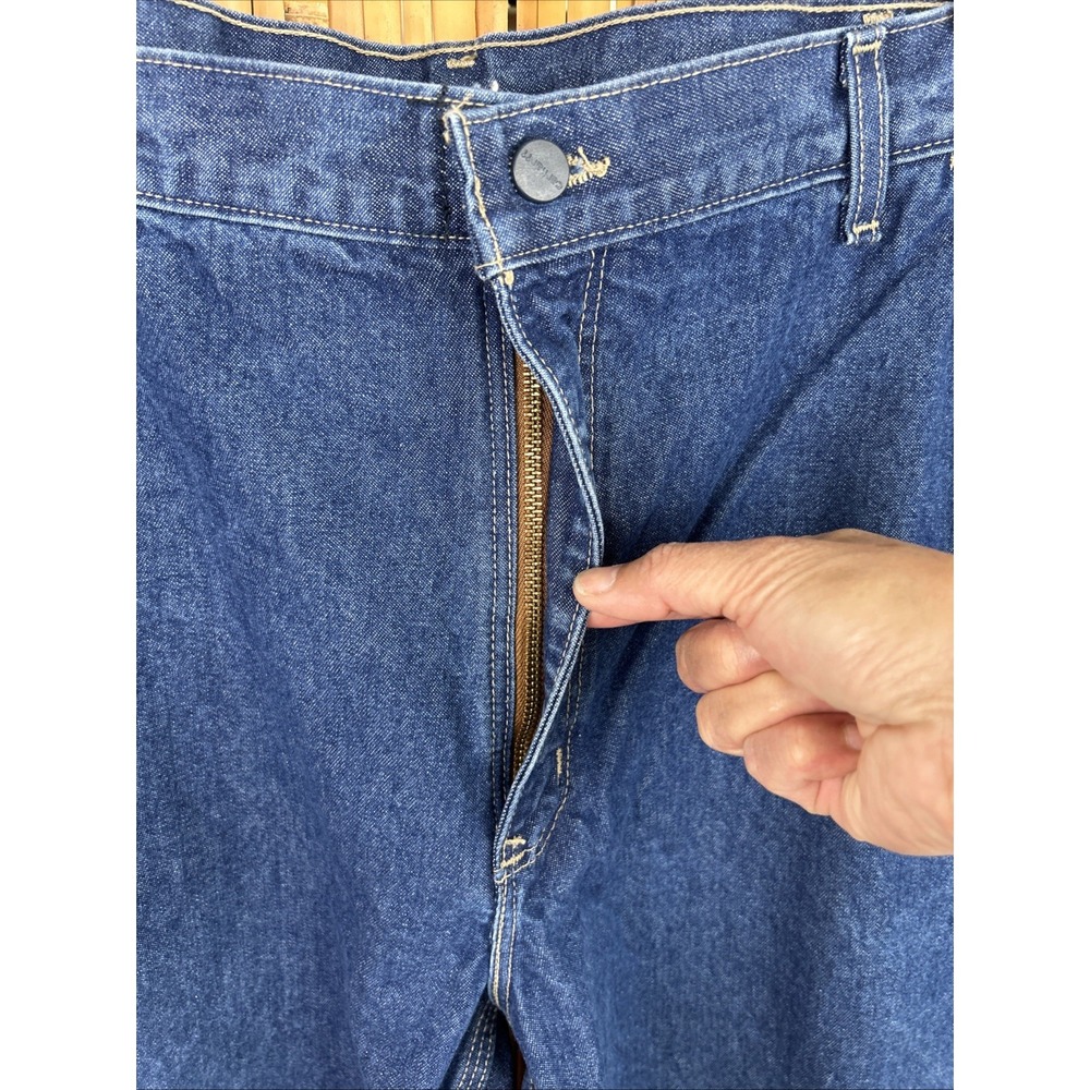 Carhartt Mens Flame Resistant Carpenter Jeans Blue Denim FRB13‎ DNM Size 38x32 - Picture 4 of 9